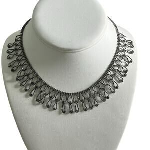 Vintage Victorian Collection Bib Necklace Genuine Blue Austrian Crystal NEW